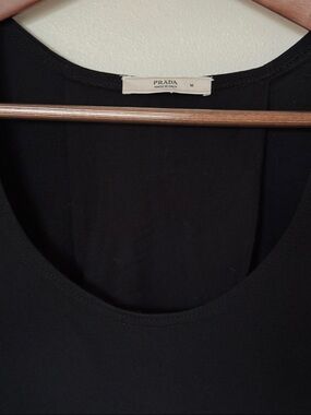 Prada Black Scoop Neck Short Sleeve Top